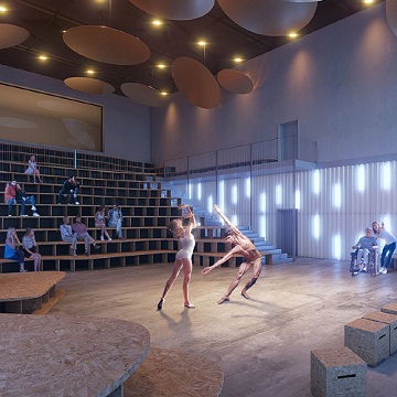 dettaglio rendering progetto teatro Leone Castelleone CR Officine Sonore
